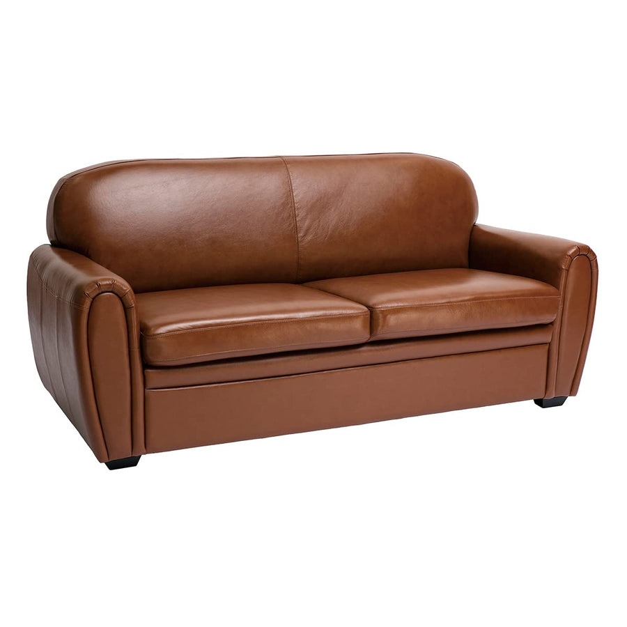 Miliboo Canapé Vintage 3 Places Cuir Marron et Bois Noir Club Miliboo Canapé Vintage 3 Places Cuir Marron et Bois Noir Club