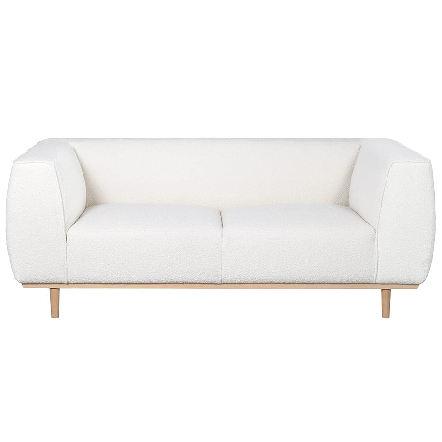 Miliboo Canapé scandinave 2-3 Places en Tissu Effet Laine bouclée écru et Bois Clair Morris Miliboo Canapé scandinave 2-3 Places en Tissu Effet Laine bouclée écru et Bois Clair Morris