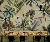 YFXGSTLI Papier Peint Toucan Singe Tropical Papier Peint Mural pour Mur De Mur Murales Murales Peintes À La Main Salon 3D Personnaliser W350xH256cm