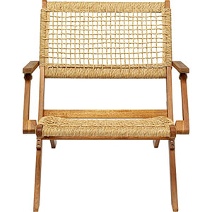 Kare Fauteuil Pliant Rio de Janeiro Chaise, Acacia Plastique, Beige, 72,5x64x78cm