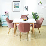 DORAFAIR Chaises pour Salle à Manger Confort en Velours Design Rétro Chaise scandinave, Fauteuil rembourré pour Salle à Manger avec Pattes en Métal en Finition Spray Gold,Rose