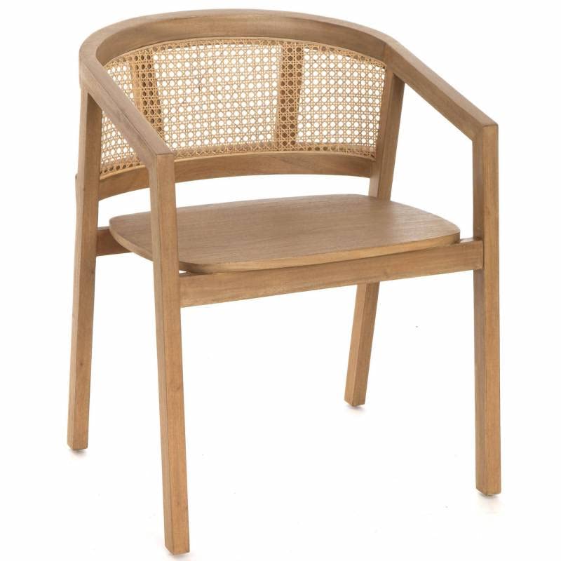 Fauteuil de Table Palma Amadeus Chaise Siège en Bois d Fauteuil de Table Palma Amadeus Chaise Siège en Bois d'Acajou et Cannage Rotin Couleur Naturelle 57x60x78cm
