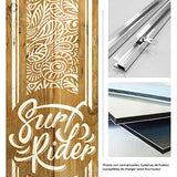 Vertikale Décoration Murale Planche de Surf Effet Bois Motif Polynésien Blanc Surf Rider 150 x 40 cm Format Horizontal