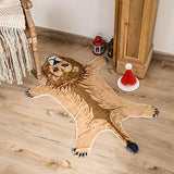 POHOVE Tapis imprimé léopard/lions/tigre, imitation fourrure - Pour décorer une chambre d'enfant, une salle de jeux sur le thème de la jungle
