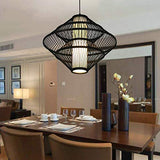 Lustre-Bamboo Art Pendant Light/Plafonnier Antique En Bambou/Restaurant Tea House Lustre Lampe Bamboo Éclairage Intérieur/Diamètre 60cm Facile à installer