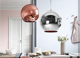 Boule Lampe Suspension Lustre Plafond Vintage Abat-jour en Cuivre Poli Bronze ( sans ampoule)