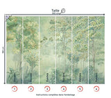 Tapeko Papier Peint Panoramique Nature 260x180 cm style 3D Forêt Feuillage des Arbres Nature Papier Peint intissé Couleurs Douces pour Chambre Salon Décoration Murale u78448v1