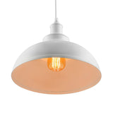 BAYCHEER E27 Métal Retro Lustre Abat-jour Suspensions Luminaires Plafonniers Lampe Industriel Blanc