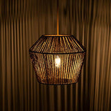 Paco Home Lampe suspendue E27 rotin boho corbeille salon salle à manger couloir, Abat-jour: Beige (Ø33 cm), Type de lampe: Suspension Blanc