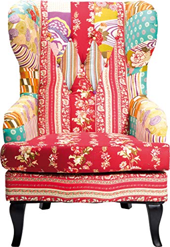 Kare design – Chaise Patchwork Aile, Tissu, Rouge/Multicolore