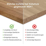 Table basse Casa ronde en bois véritable - Fabriquée à la main en chêne allemand - Design bois massif - Foncé - S