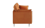 BHDesign Paul - Fauteuil Moderne Confortable - Velours - Coloris Camel
