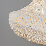 QAZQA Design Lampe suspendue rétro blanche 50 cm - Lina Cono 50 Métal/Tissu Blanc Rond E27 Max. 1 x 60 Watt/Luminaire/Lumiere/Éclairage/intérieur/Salon/Cuisine