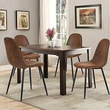 Homy Casa – Lot de 4 chaises de salle à manger douces avec dossier et pieds en métal massif pour salon, maison, marron