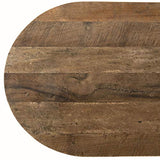 MACABANE Table Basse Ovale Teck recyclé et métal, 123 x 53 x 12