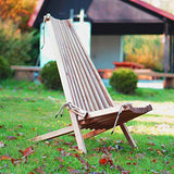 BOGATECO Transat Pliable en Bois de Jardin | 100 x 55 x 30 cm | Longueur du Dossier 90 cm | Lit de Soleil | Chaise Longue Relax de Plage | Confortable, Stable et Fonctionnel | Gris