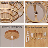 Lustre Bambou Tissé Lustre Lampe Restaurant Boutique Café Bar Tea Room Lampe Bamboo Chandelier E27 (50 * 50cm)