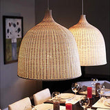 LAMP Lustre Vintage Moderne De Rotin Industrielle Romantique LED Plafonnier Luminaire Lustre Tissé à La Main Brown -60×60
