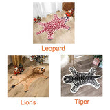 POHOVE Tapis imprimé léopard/lions/tigre, imitation fourrure - Pour décorer une chambre d'enfant, une salle de jeux sur le thème de la jungle