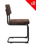 KAYELLES Chaise Design SAFI Lot de 2 (Marron)