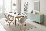 Tenzo Dot Designer Table à Manger rectangulaire, HPL Blanc/Chêne, 180 x 90 x 75 cm