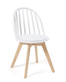 KAYELLES chaises scandinaves bistrot avec Coussin Bold Lot de 2 (Blanc)