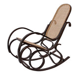 Mendler Rocking-Chair Fauteuil à Bascule, Couleur Noyer, rotin