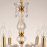 Ridgeyard Classique 6 Feux Pampilles Lustre Verre K9 Cristal Plafonnier Lampe Luminaire (D'or)