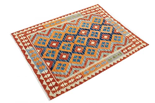 Nain Trading Kilim Tapis afghan oriental 195 x 144 cm Rouge tissé à la main Afghanistan