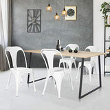 IDMarket - Lot de 2 chaises Leny métal Blanc Brillant empilable pour Salle à Manger