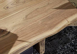 Table basse 120x70x45cm - Bois d'acacia laqué (Bois naturel) - Design naturel - LIVE EDGE #305