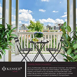 KESSER® Bistroset Set de 3 pièces table de bistrot avec 2 chaises pliantes - Ensemble de meubles de balcon - Ensemble de jardin - Ensemble de meubles de jardin - En métal - Noir