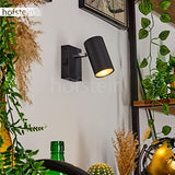 hofstein Applique mural Javel, lampe en métal noir/chrome, luminaire peuvent être orientées idéal dans un séjour moderne, disposent d'un interrupteur, 1 x GU10, ampoule(s) non incluse(s)