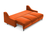 MICADONI Canapé Convertible avec Coffre De Rangement Rutile, 3 Places, Orange, Velours