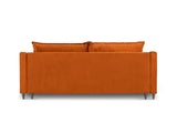 MICADONI Canapé Convertible avec Coffre De Rangement Rutile, 3 Places, Orange, Velours