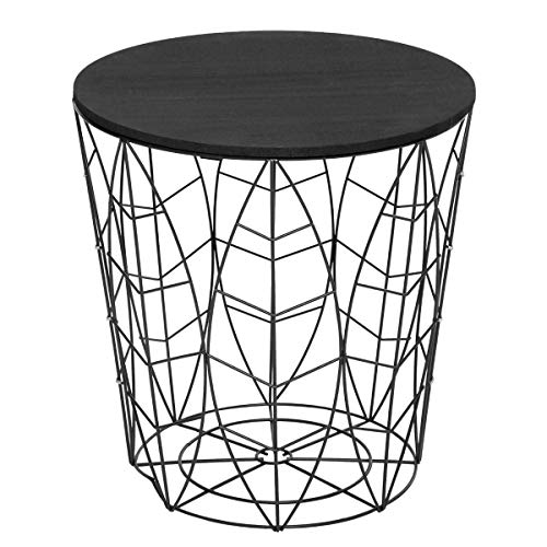 Table d'appoint Kumi Feuille Noire D40 cm - Atmosphera créateur d'intérieur