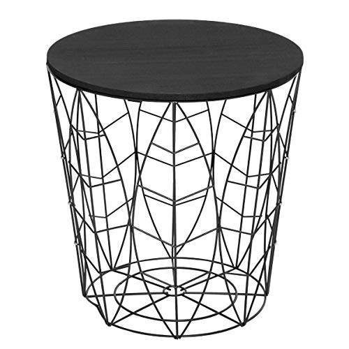 Table d Table d'appoint Kumi Feuille Noire D40 cm - Atmosphera créateur d'intérieur