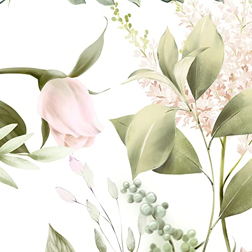 Papier Peint Intissé XXL 400x280 Cm Fleurs Bois - Décoration Murale Trompe L'Oeil