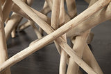 DuNord Design Table Basse Table d'appoint Algarve Bois flotté schwemmholz Massif Naturel Table en Verre