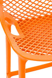 CLP Lot De 2 Tabourets de Bar Air en Plastique I Chaise Haute Intérieur Extérieur avec Dossier Et Repos-Pieds, Couleur:Orange