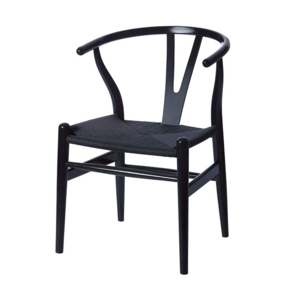 YUJINMAOYI Minimaliste Manger Chaise mobilier Salle à Manger Moderne Wishbone Chaise contem poraines chaises en Bois Massif,Tout Noir