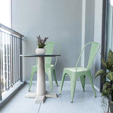 hjh OFFICE 645037 Chaise de bistrot VANTAGGIO Chaise de bistrot blanc mat en métal brossé au design industriel, empilable