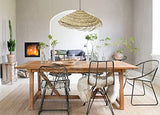 Suspension luminaire parasol en fibre de palmier, suspension doum marocaine, lampe forme parasol, lampe en rotin naturel