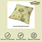 HOSTECCO William Morris Lot de 4 housses de coussin carrées décoratives en lin pour canapé, bureau - 45 x 45 cm