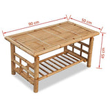 vidaXL Table Basse Table d'appoint Table de Salon Bambou 90 x 50 x 45 cm