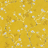 Lenni M1-No.3582 Papier peint intissé Motif fleurs Jaune/gris