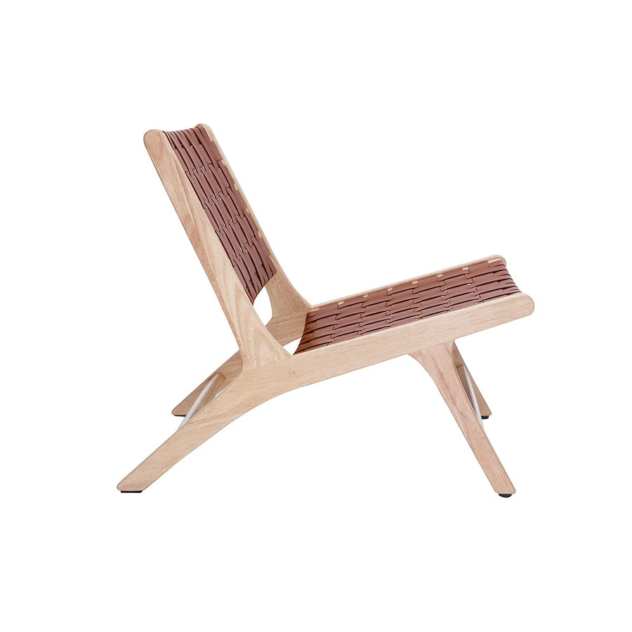 Miliboo Fauteuil Ethnique en Bois et Sangles tressées Marron Bondi Miliboo Fauteuil Ethnique en Bois et Sangles tressées Marron Bondi
