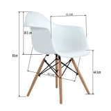 EGGREE Lot de 4 Scandinave Chaises de Salle à Manger Chaise de Salon Chaises de Café Les Fauteuils Lounge Fauteuil de Bureau Meubles,Blanc