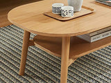 HOMIFAB Table Basse scandinave 120x60x40 cm chêne - Collection Marcel