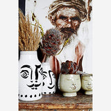 Madam Stoltz Vase avec visage Blanc avec peinture noire 16 x 28 cm
